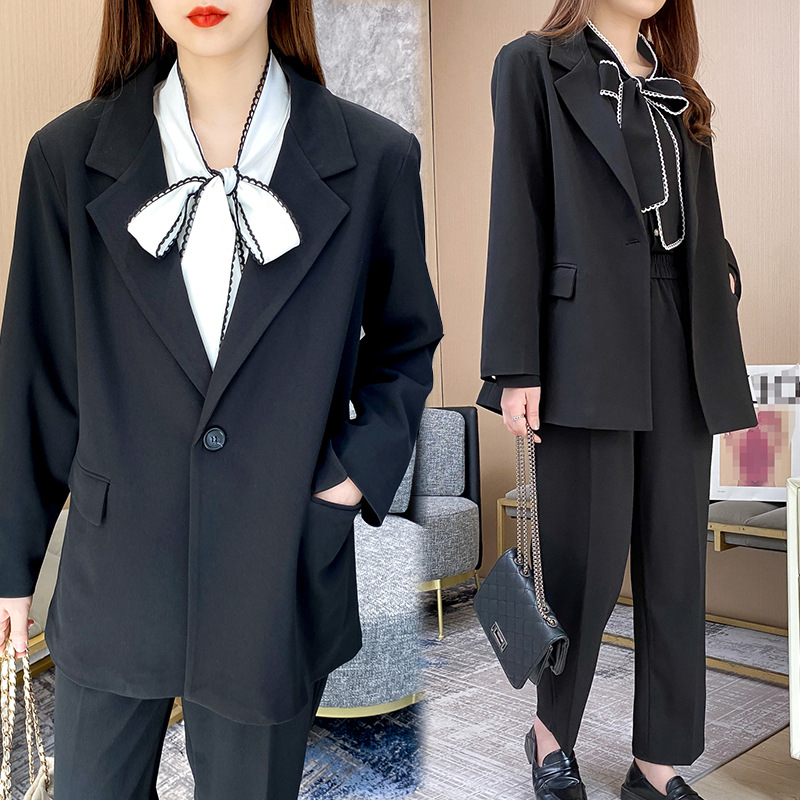 Plus size Korean style suit casual suit 2021 new women's clothing 330 jin fat girl show temperament OL style special body A02
