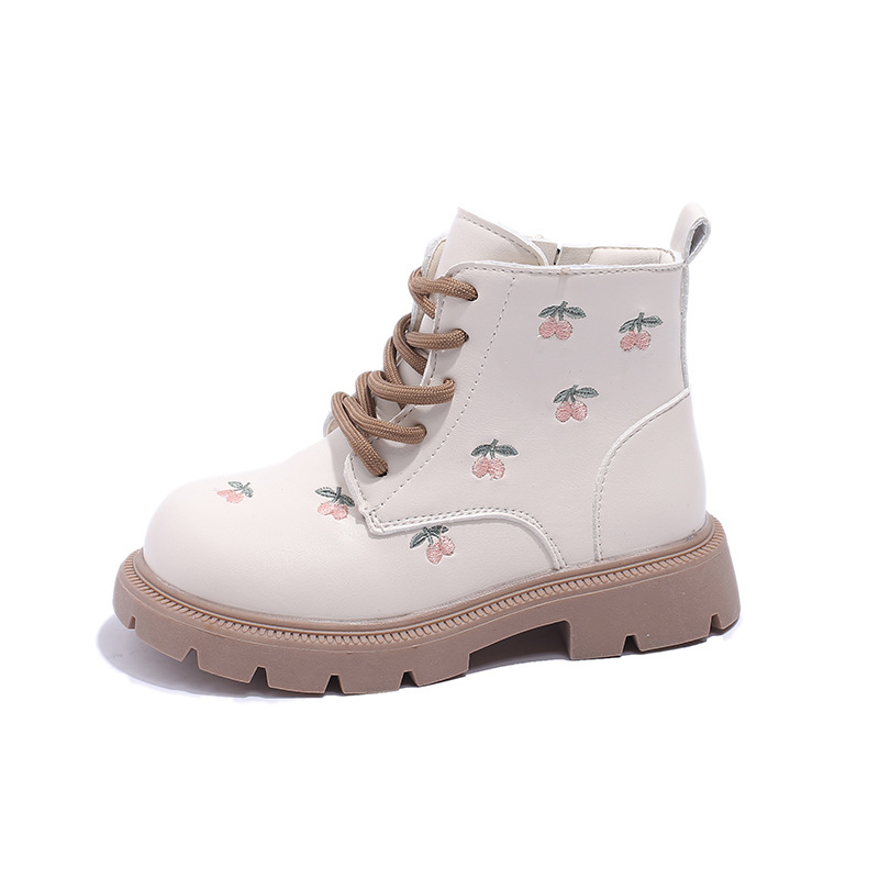 Children's Martin boots 2023 autumn and winter new little girl single boots embroidered girl princess Boots Baby Girl short boots