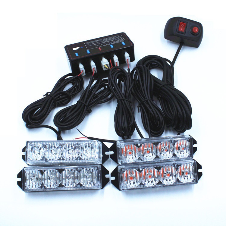 One-to-four 4LED medium network flash light truck side light high-power wireless remote control strobe light warning light