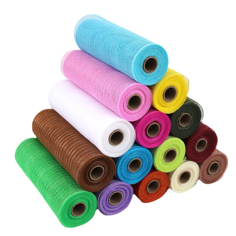 Factory direct supply of plastic mesh cloth roll DIY material festival layout Supplies pp mesh Christmas decoration mesh wreath production