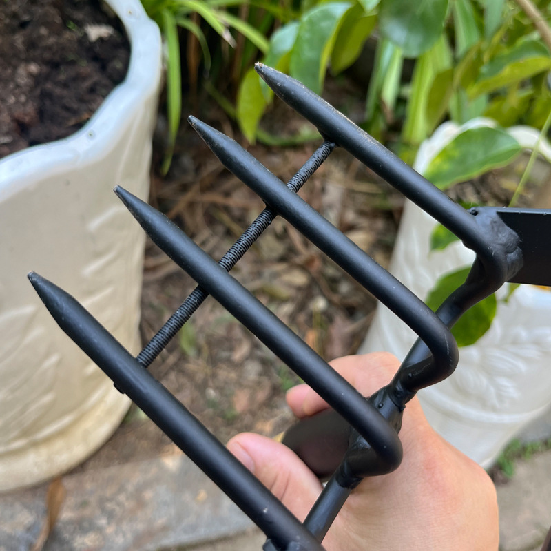 Agricultural rake multi-functional Haigang steak iron rake small rake weeding and raising grass pine soil vegetable garden tools