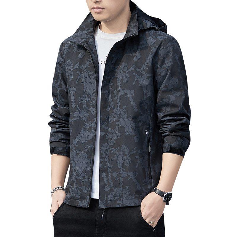 Hooded Jacket Men's 2024 Autumn and Winter New Casual Windproof Rustic Clothes Men's Young and Middle-aged Men's Autumn Jacket Men's Trendy