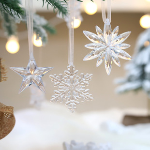 Christmas decorations Christmas tree pendant transparent snowflake acrylic crystal creative ornaments Christmas snowflake