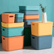 Household Contrast Color Storage Box Wardrobe Clothes Organizer Lid Large Storage Basket Sundries Storage Box Plastic
