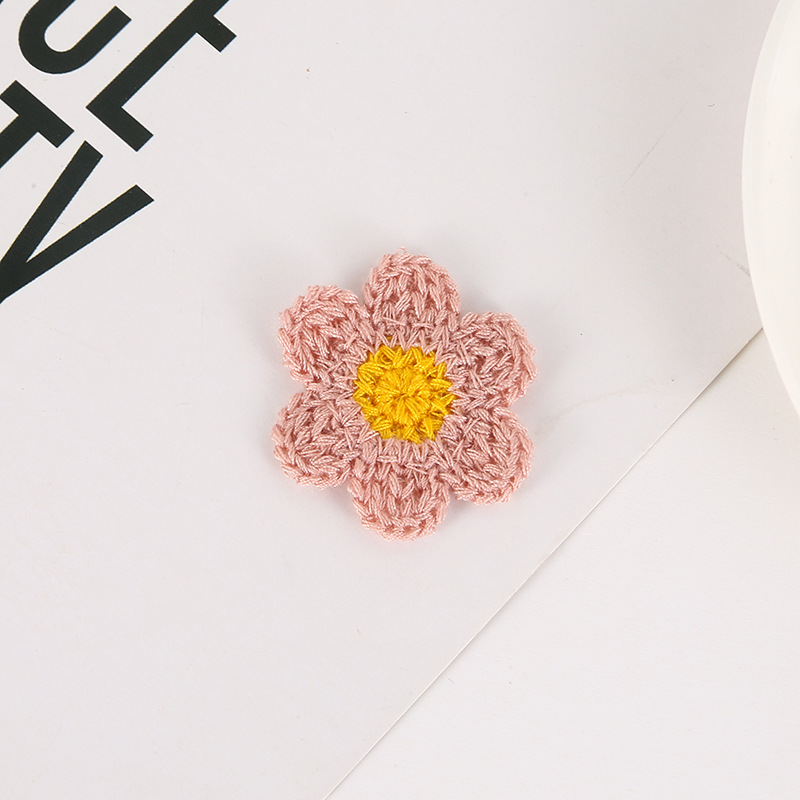 Cute Smiley Expression Plush Hair Accessories diy Flower Cloth Stickers Accessories Daisy Bag Decoration Accessories