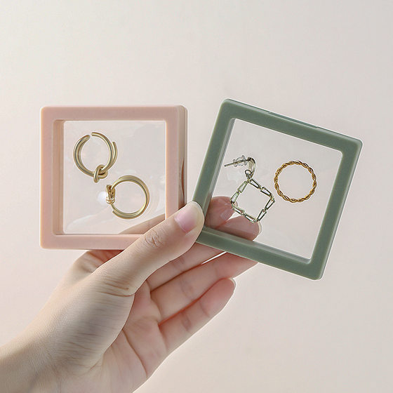 Anti-oxidation PE Film Jewelry Box Portable Transparent Storage Box Necklace Earrings Earrings Hand-made Film Suspension Display Box