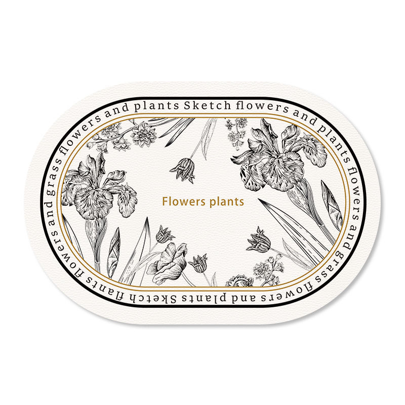 French Nordic black and white pattern Western placemat leather placemat waterproof oil-proof heat insulation anti-scald plate bowl mat pot mat home