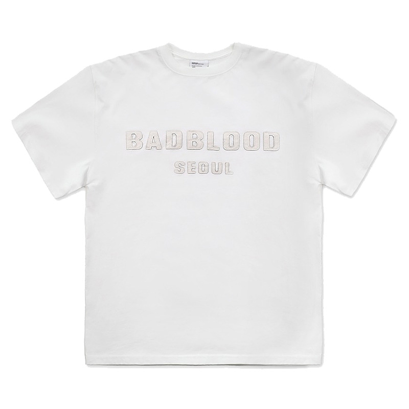 badblood loose embroidered cotton short-sleeved black t-shirt women's new summer top design niche subculture