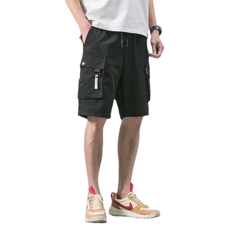 2023 Summer Men's Shorts Japanese Style Tooling Pants Korean Style Trendy Casual Pants Loose Student Half Pants