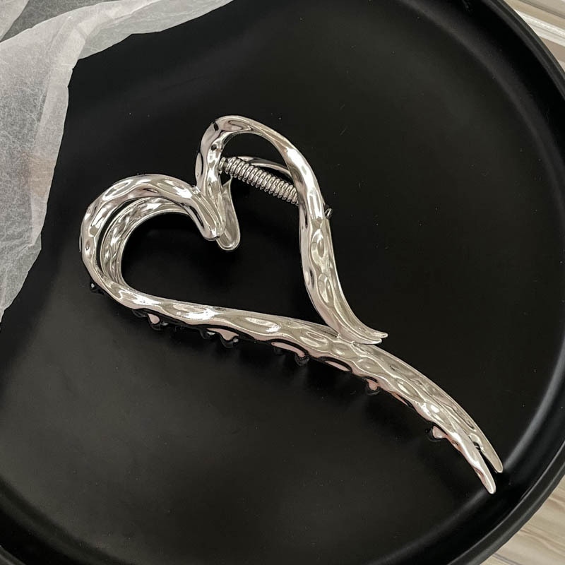 Fermaglio per capelli in metallo argentato Fermaglio per capelli a disco Grande volume per capelli Fermaglio per squalo di alta qualità Accessori per capelli coreani Copricapo Fermaglio per capelli per donne_voghion.com