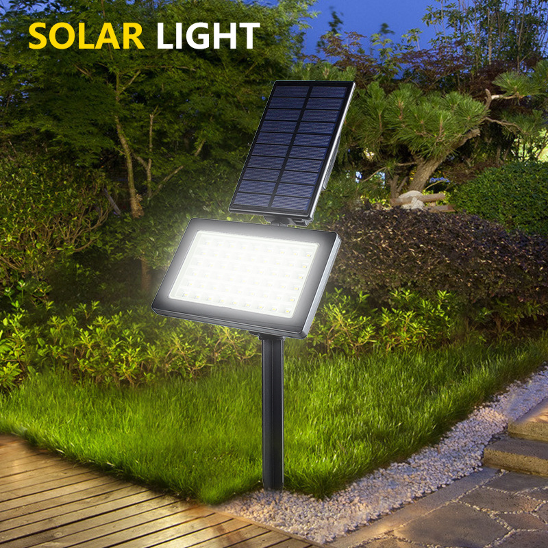 太阳能户外庭院灯防水54LED投光灯花园草坪灯可壁装高亮地插灯
