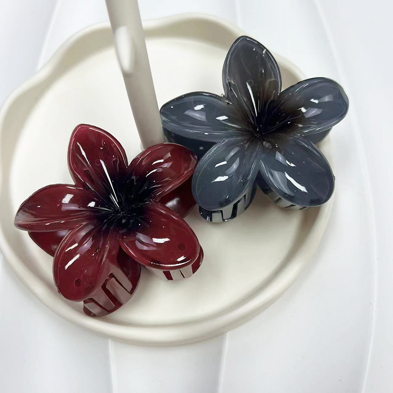 Cross-border egg flower gripper gradient candy color Flower Fashion holiday hot sale back head updo shark clip hair accessories_voghion.com