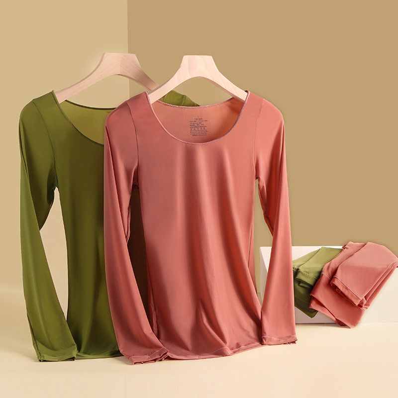 Women's slim-fit long-sleeved long-sleeved undershirt, suit warm long-sleeved long-sleeved undershirt_voghion.com