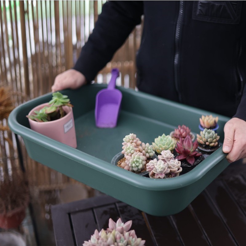 Flower pot tray gardening multifunctional operating plate square plastic water tray succulent soil changing mat maintenance seedling tray