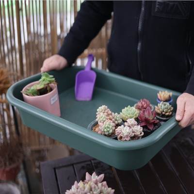 Flower pot tray gardening multifunctional operating plate square plastic water tray succulent soil changing mat maintenance seedling tray