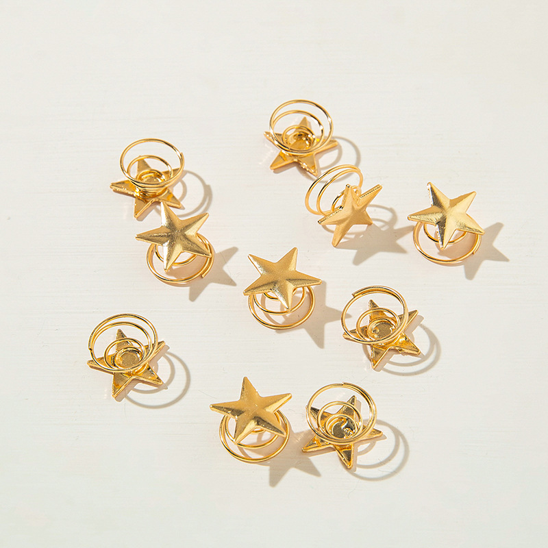 New! Korean Minimalist Star Hairpin Simple Spiral Clip Hair Decoration Disc Hair Accessories European and American Hair Accessories