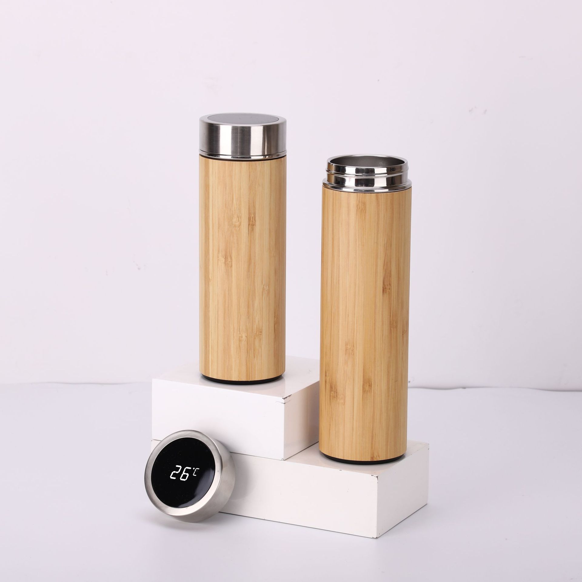 Cross-border vacuum stainless steel bamboo thermal insulation Cup Office business tea cup bamboo shell cup car coffee cup