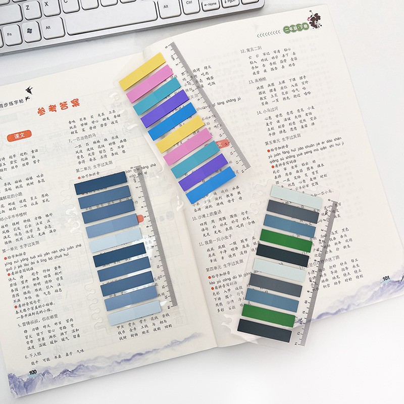 Post-it Notes Transparent Morandi Color Slender Wrong Topic Index Paste Pet Takeaway High Color Value Sticky Strong Sticky Notepad