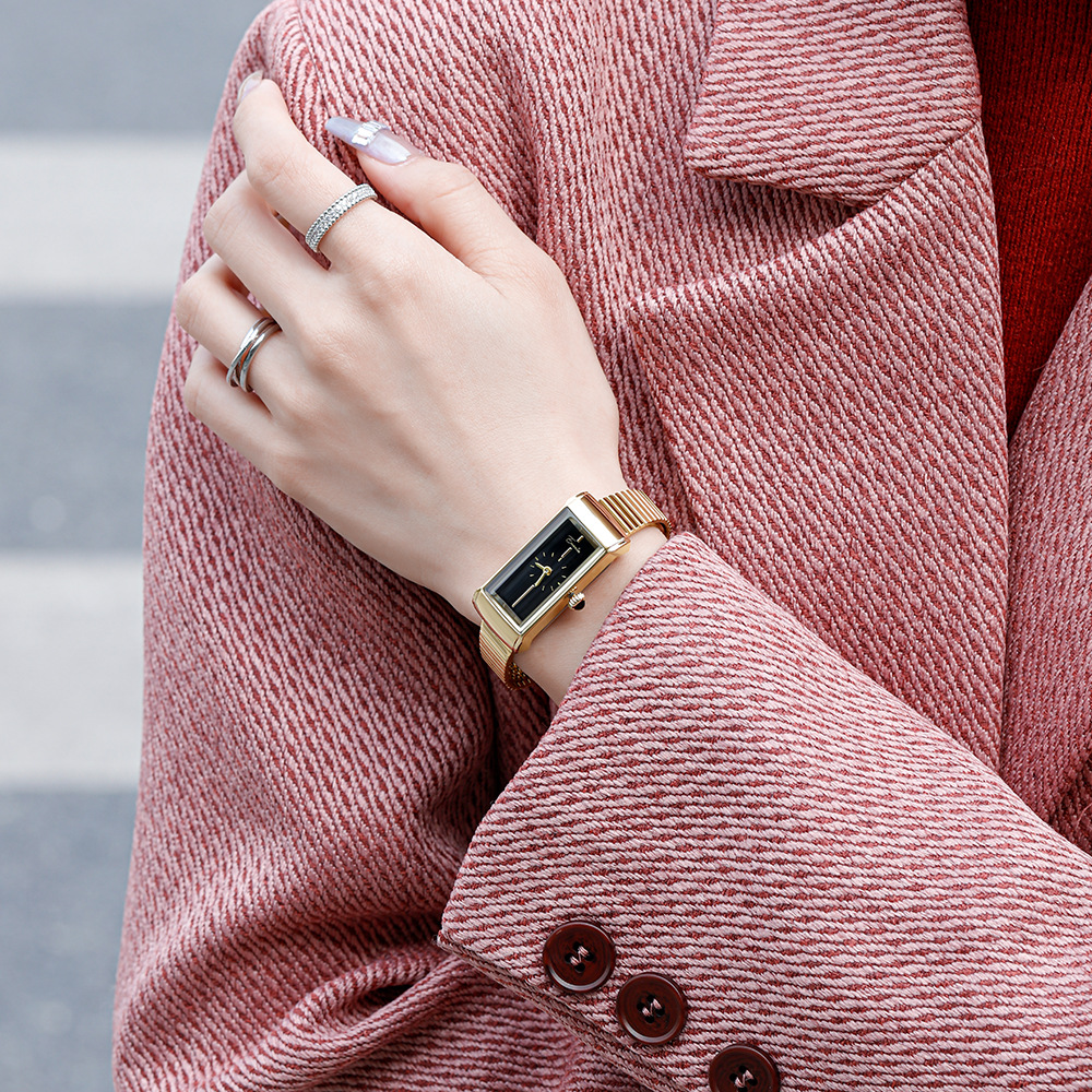 Yiwenlin 2024 new simple elegant strip niche women's watch elegant small steel belt quartz watch for women