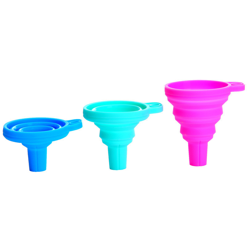 Special offer universal funnel foldable household funnel small caliber food grade pouring oil packing silicone retractable funnel