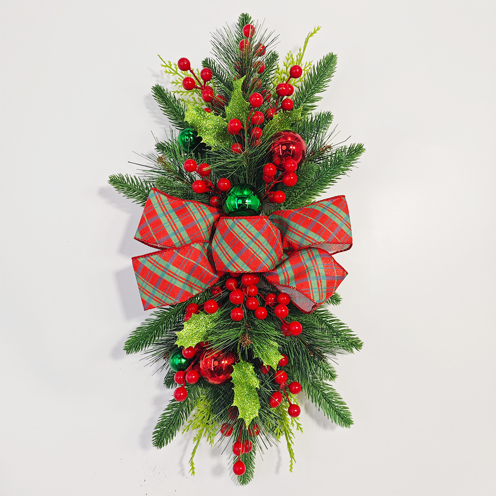 Meihui 2023 Christmas stairs Garland stairs decoration teardrop swags upside down Christmas home hanging ornaments_voghion.com