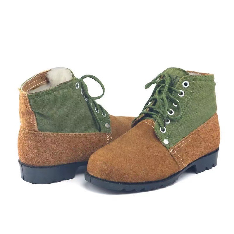 Wool Big Toe Leather Shoes Winter Thickened Snow Boots Men's Labor Protection Shoes Wool Leather Shoes Cotton Shoes Cotton Boots New Style Big Toe Shoes for Men