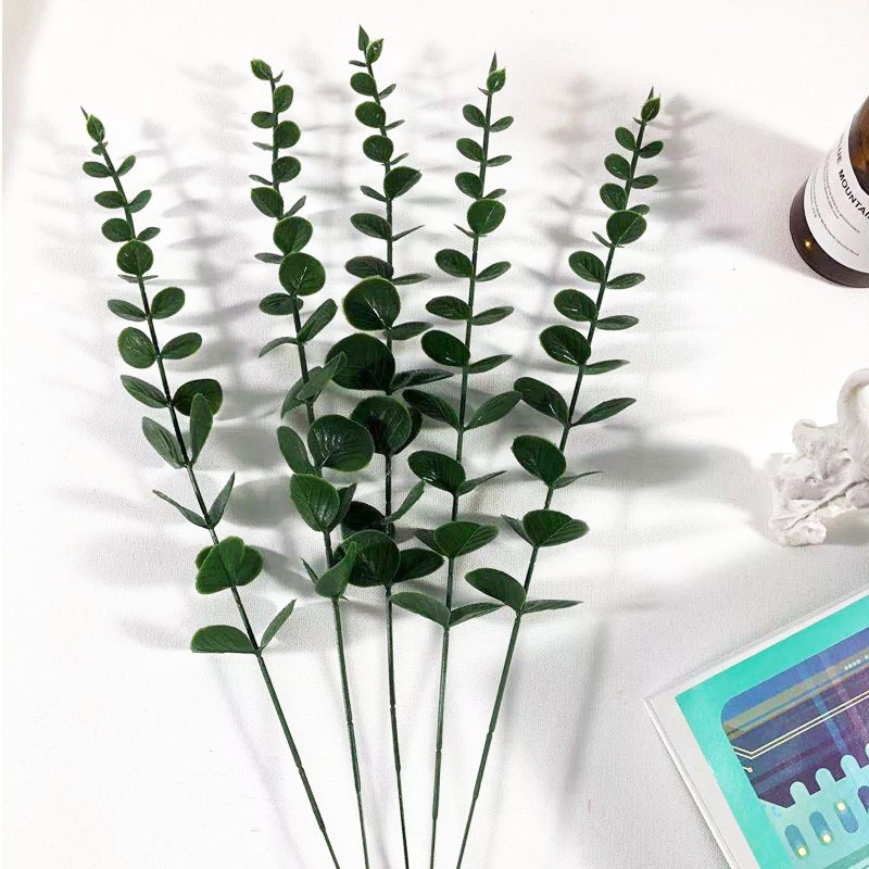 Amazon simulation green plant 38cm single eucalyptus money leaf Nordic wind Gray plant bouquet