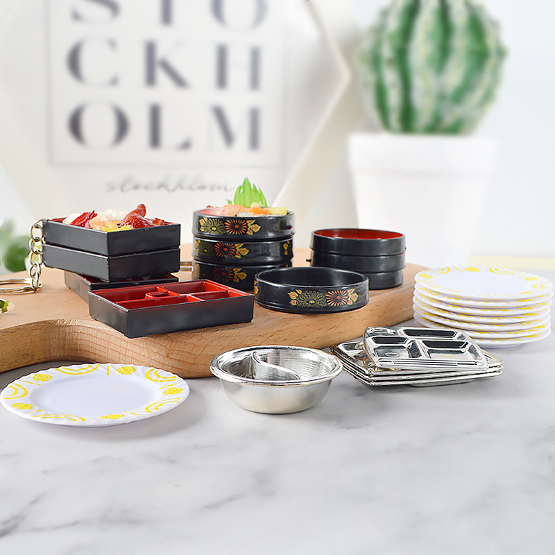 2022 new miniature food play plate props kitchen scene matching accessories small people country handmade DIY tableware
