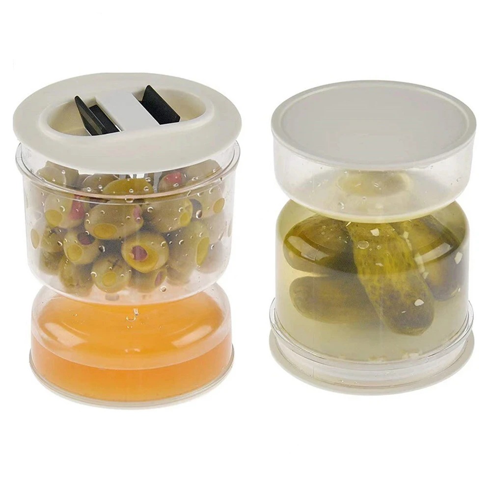 Kitchen wet and dry separation Pickle Jar Pickle Jar wet and dry dispenser hourglass Jar plastic sealed Jar