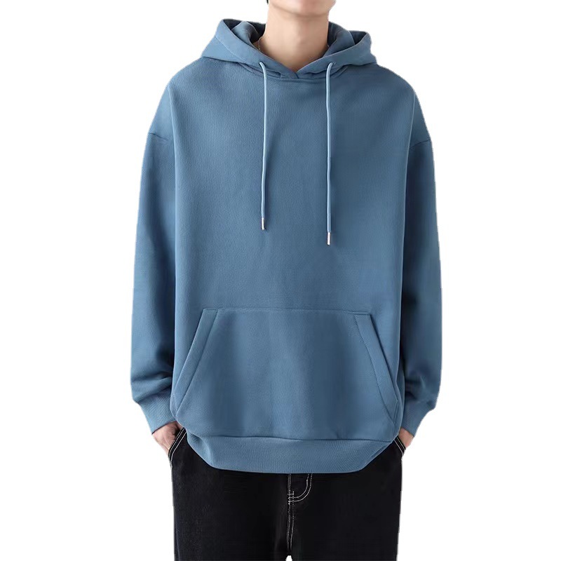 Autumn and Winter Hooded Sweatshirt Men's Fleece-lined Thickened Loose Jacket Hong Kong-style Trendy Solid Color All-match Student Couple Top