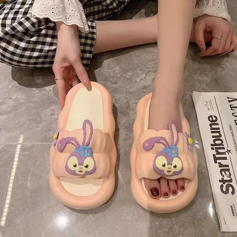 Slippers Women's Cute Student Girl ins Style Non-slip Super Soft Thick Bottom Dormitory Wearing Comfortable One-word Sandals and Slippers