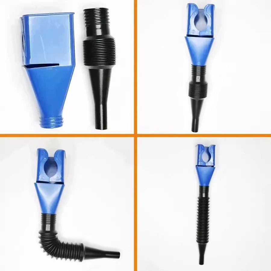 Manufacturers supply new convenient square mouth buckle funnel hand-free thickened funnel self-driving travel emergency tools