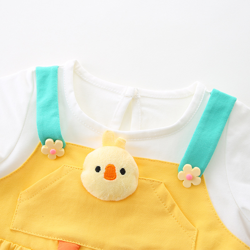2025 Summer Newborn Baby Thin Body Clothes Baby Super Cute 3113 Short-sleeved Triangle Bag Fat Clothes Girls' Hare Clothes