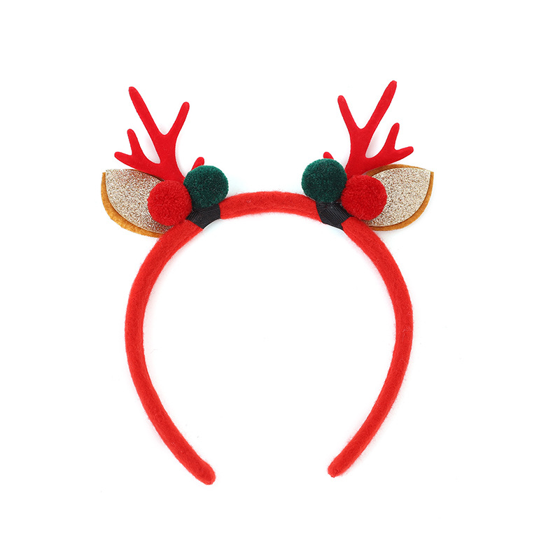 Cross Border Christmas Antler Headband Cartoon Plush Elk Headband Christmas Party Decoration Headband Antler Headband