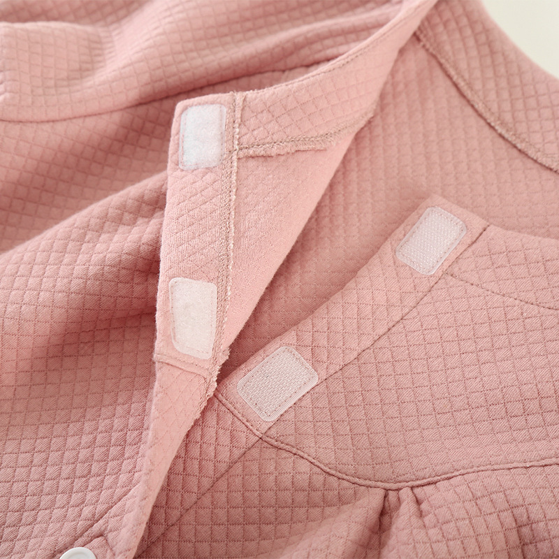 Bedridden paralyzed patients are easy to wear and take off nursing clothing fracture patients men and women home hospital gown pajamas solid color cotton spring and autumn