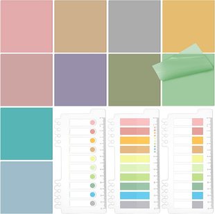 3 * 3in Morandi 10 Color Transparent Post-it Notes Imitation Water Writable Color Index Paste Very Thin Message Memo