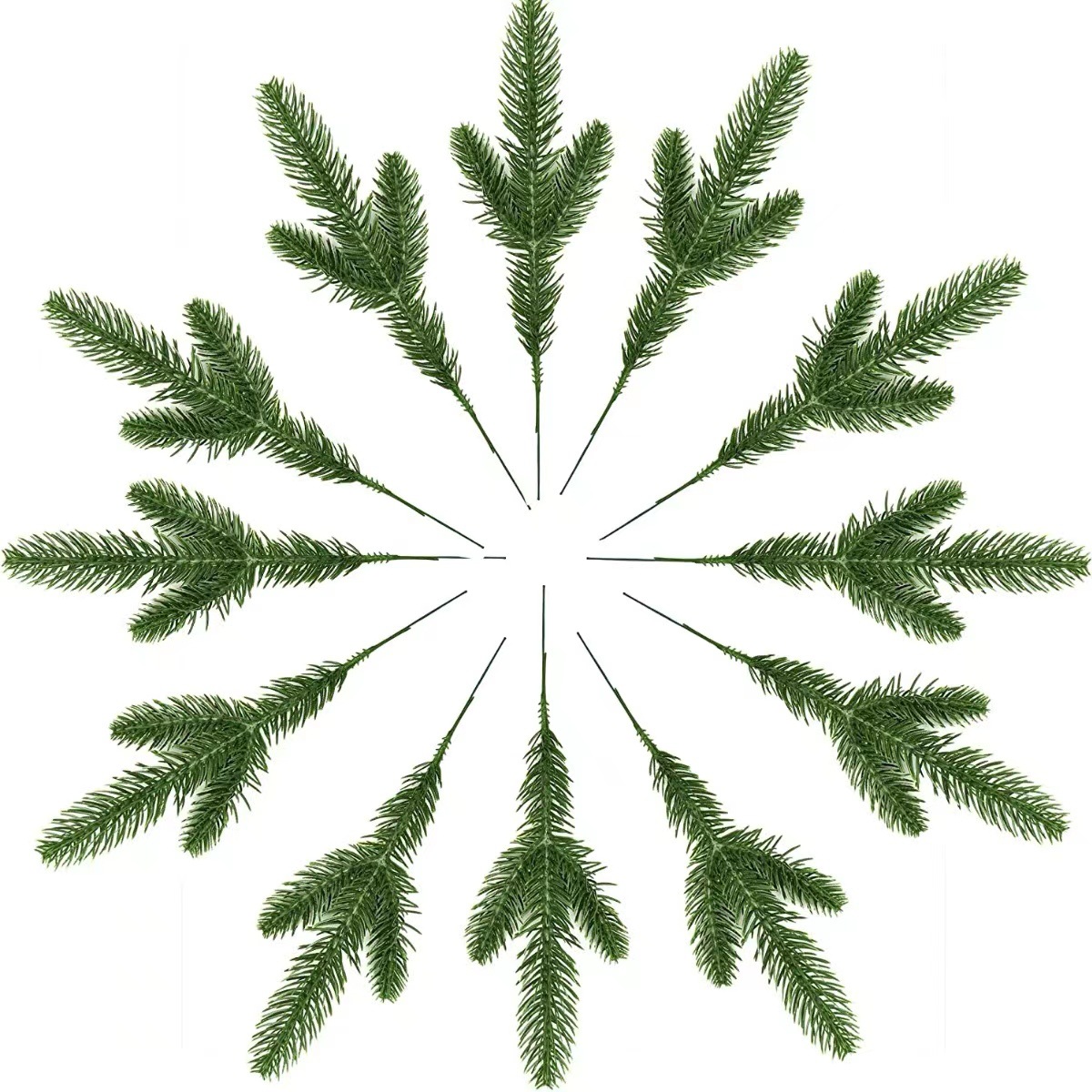 Simulation plant simulation pine branches cross-border for three-pronged double-sided pine needles Christmas tree DIY decorative accessories