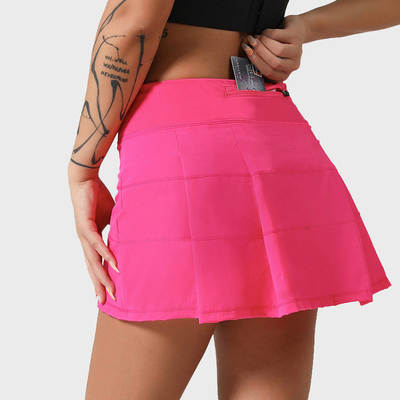 Colorful lulu same pleated tennis skirt women's all-match Sports quick-drying anti-exposure short skirt Golf yoga skirt