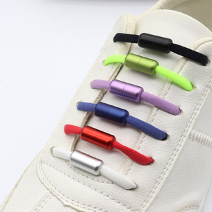 Elastic color semicircle capsule lace-free metal capsule buckle lazy shoelace lace-free shoelace shoes matte