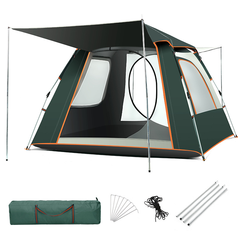 Tent outdoor automatic quick opening camping tent rainproof multi-person camping four-sided tent factory spot wholesale