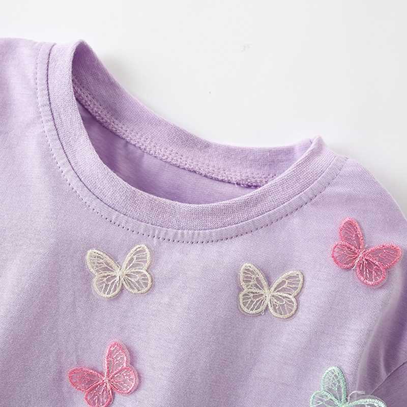 malwee summer new style short-sleeved girls T-shirt European and American children's round neck cute girls children's clothing