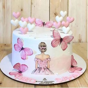 Cross-border Amazon butterfly back girl birthday cake decoration ebay cake Mother's Day plug-in cake card insertion