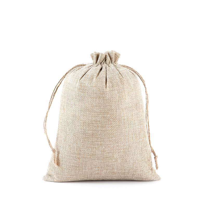 Factory wholesale hemp rope linen bag drawstring jewelry gift packaging bag linen bag storage packaging bag