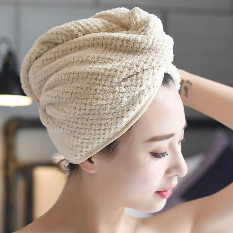 Japanese Style Edge Wrapping Thickened Super Absorbent Pineapple Dry Hair Cap Hair Wiping Quick-drying Towel Dry Hair Artifact
