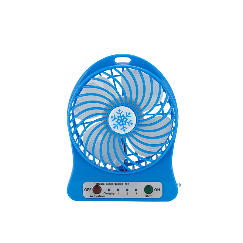 USB desktop small fan rechargeable portable mini fan for students snowflake Fan Night Light