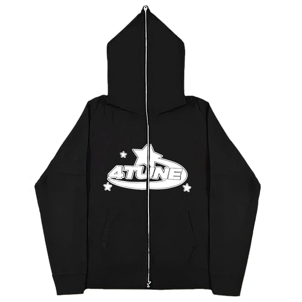2023 European and American Dark Sweatshirt Men's and Women's Hoodie Gothic Couple Harajuku Large Size Zipper Sweatshirt