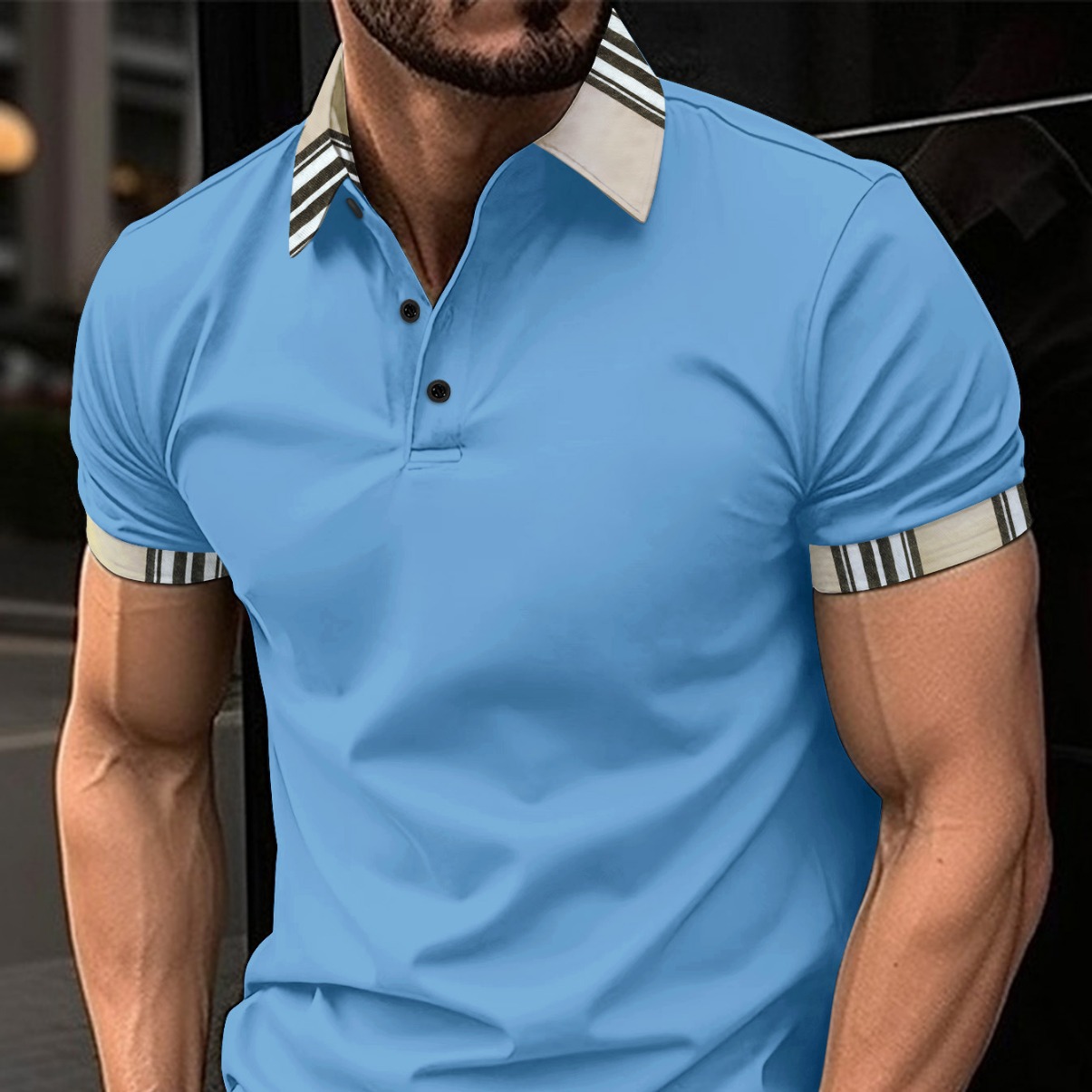 European and American Cross-border 2023 Summer Quick Sale Amazon Lapel Polo Shirt Button Pocket Men's Sports Polo Shirt