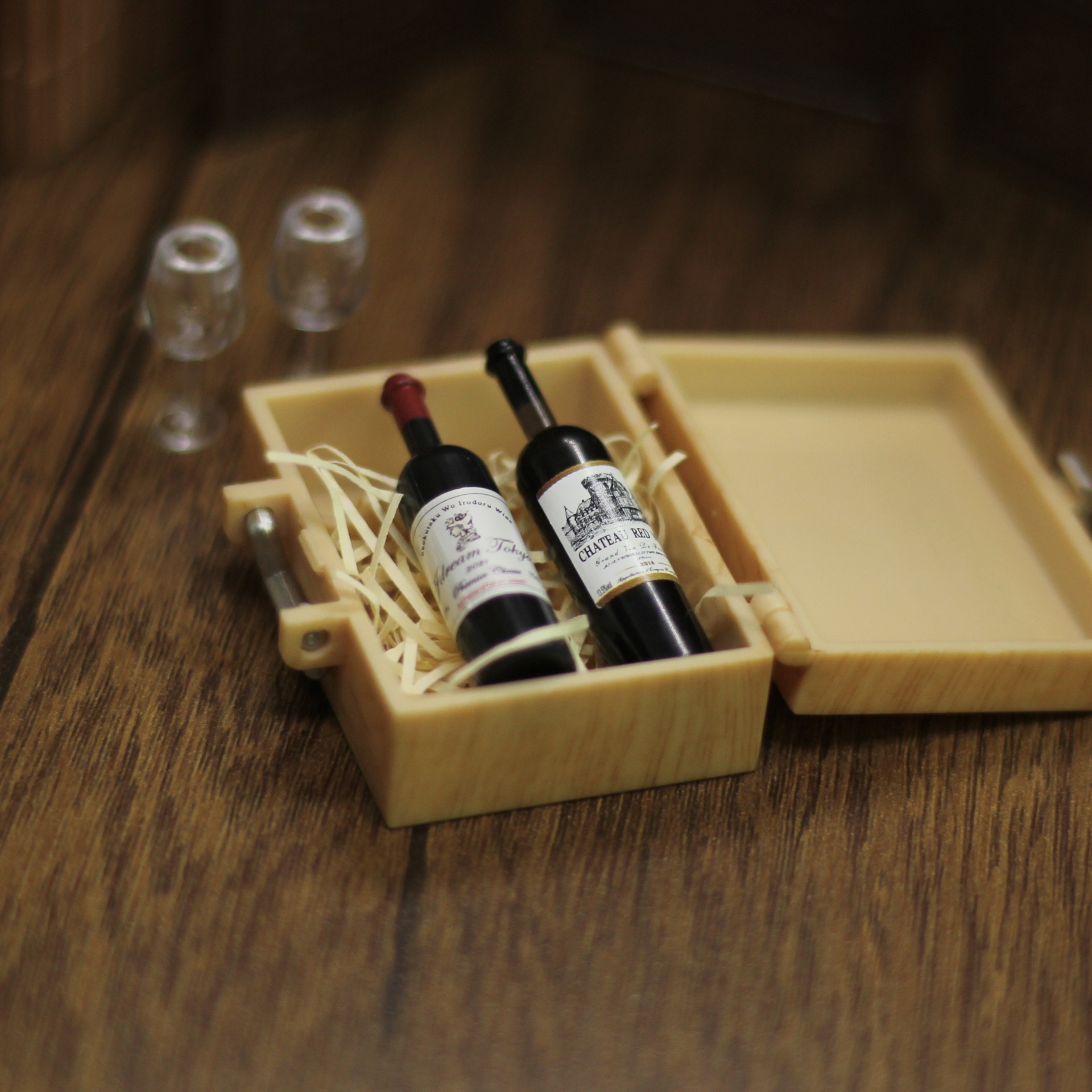1:12 miniature doll house accessories food play children play house toy simulation mini red wine box set accessories