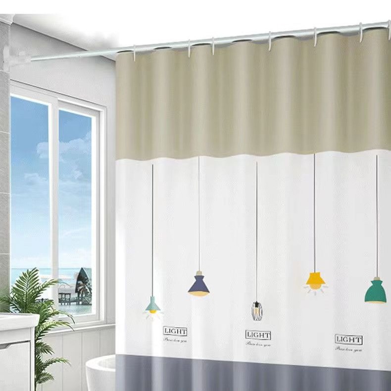 High-end thick waterproof and mildew-proof shower curtain cloth bathroom partition curtain window hanging curtain