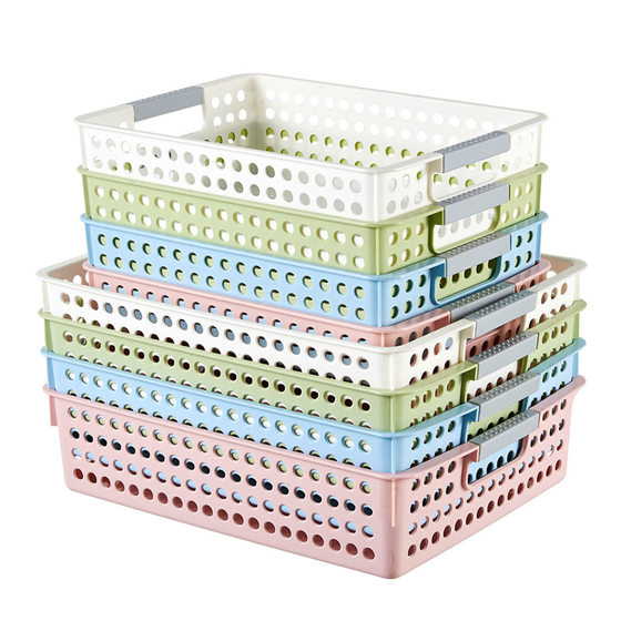 Plastic Storage Basket Wholesale Desktop Sundries Storage Box Kindergarten Toy Storage Box Kitchen Snack Storage Basket